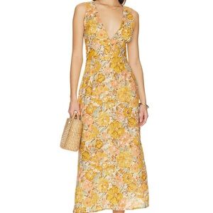 Faithfull the Brand NWOT Yellow Floral Midi Dress